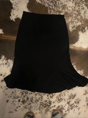 Susan Lawrence Black Maxi Skirt with Flared Hem